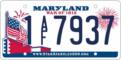 MD license plate 1AF7937