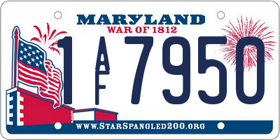 MD license plate 1AF7950