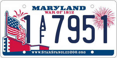 MD license plate 1AF7951