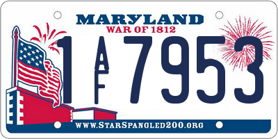 MD license plate 1AF7953