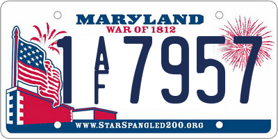 MD license plate 1AF7957
