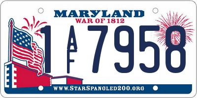 MD license plate 1AF7958