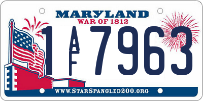 MD license plate 1AF7963