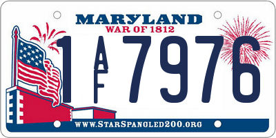 MD license plate 1AF7976