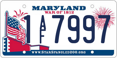MD license plate 1AF7997