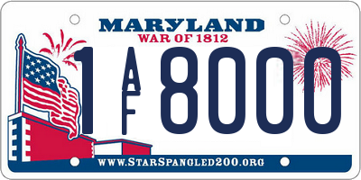 MD license plate 1AF8000