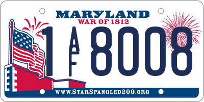 MD license plate 1AF8008