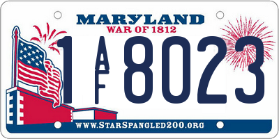 MD license plate 1AF8023