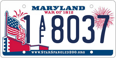 MD license plate 1AF8037