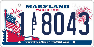 MD license plate 1AF8043