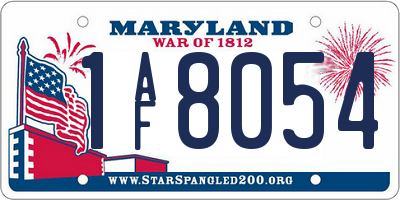 MD license plate 1AF8054