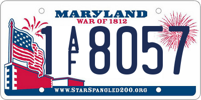 MD license plate 1AF8057