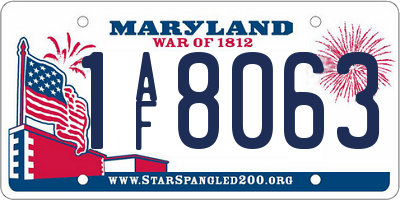 MD license plate 1AF8063