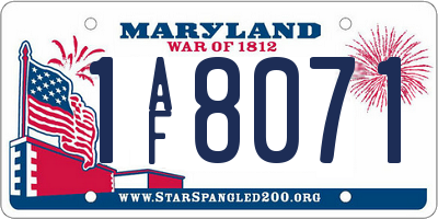MD license plate 1AF8071