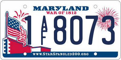 MD license plate 1AF8073