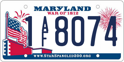 MD license plate 1AF8074