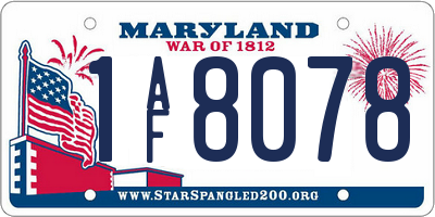 MD license plate 1AF8078