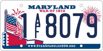 MD license plate 1AF8079