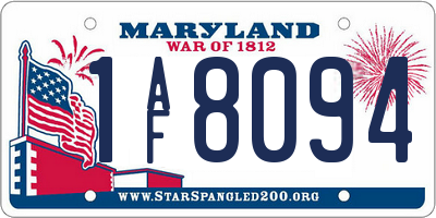 MD license plate 1AF8094