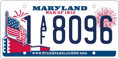 MD license plate 1AF8096