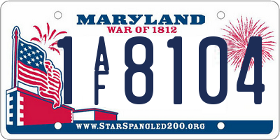 MD license plate 1AF8104
