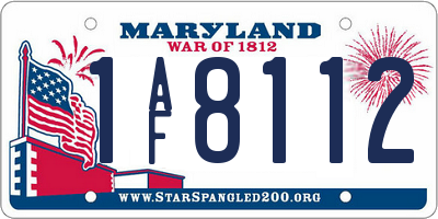 MD license plate 1AF8112