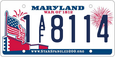 MD license plate 1AF8114