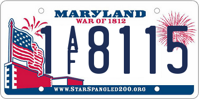 MD license plate 1AF8115