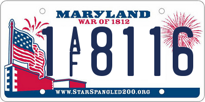 MD license plate 1AF8116