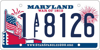 MD license plate 1AF8126