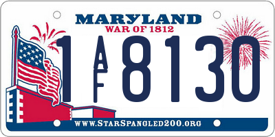 MD license plate 1AF8130