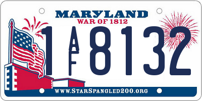MD license plate 1AF8132