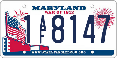 MD license plate 1AF8147