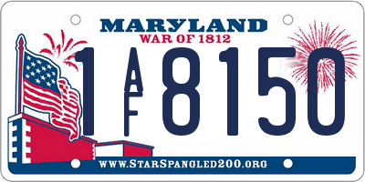MD license plate 1AF8150