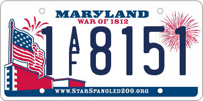 MD license plate 1AF8151