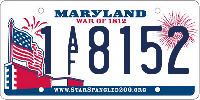 MD license plate 1AF8152