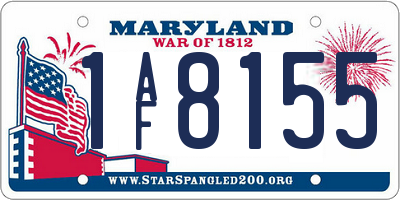MD license plate 1AF8155