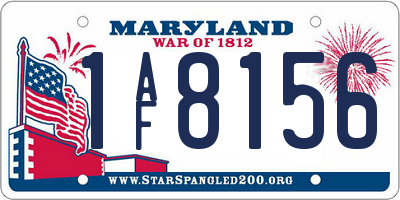 MD license plate 1AF8156
