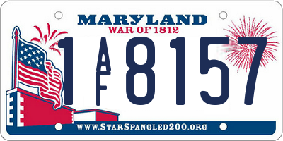 MD license plate 1AF8157