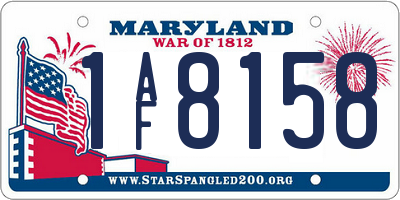 MD license plate 1AF8158