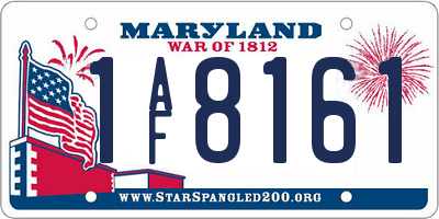 MD license plate 1AF8161