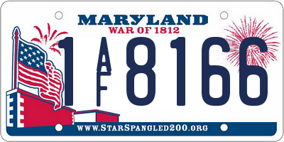 MD license plate 1AF8166