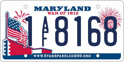 MD license plate 1AF8168