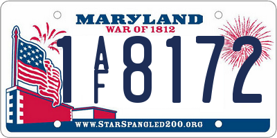 MD license plate 1AF8172