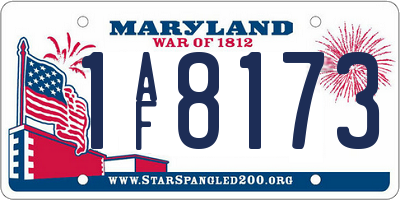 MD license plate 1AF8173