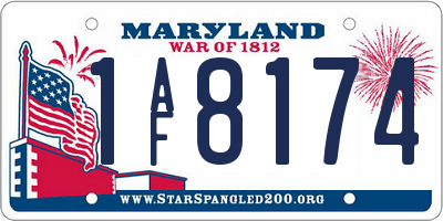 MD license plate 1AF8174