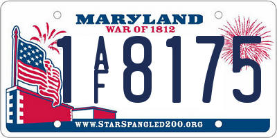 MD license plate 1AF8175