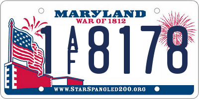 MD license plate 1AF8178