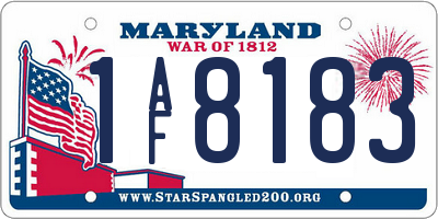 MD license plate 1AF8183