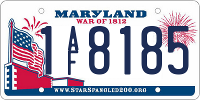 MD license plate 1AF8185